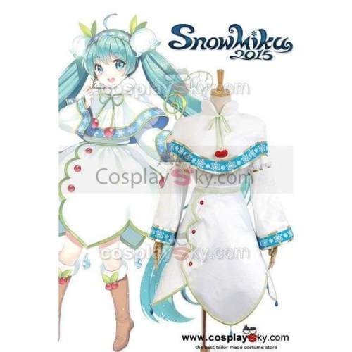 Vocaloid Snow Miku Dress Outfit Cosplay Costume