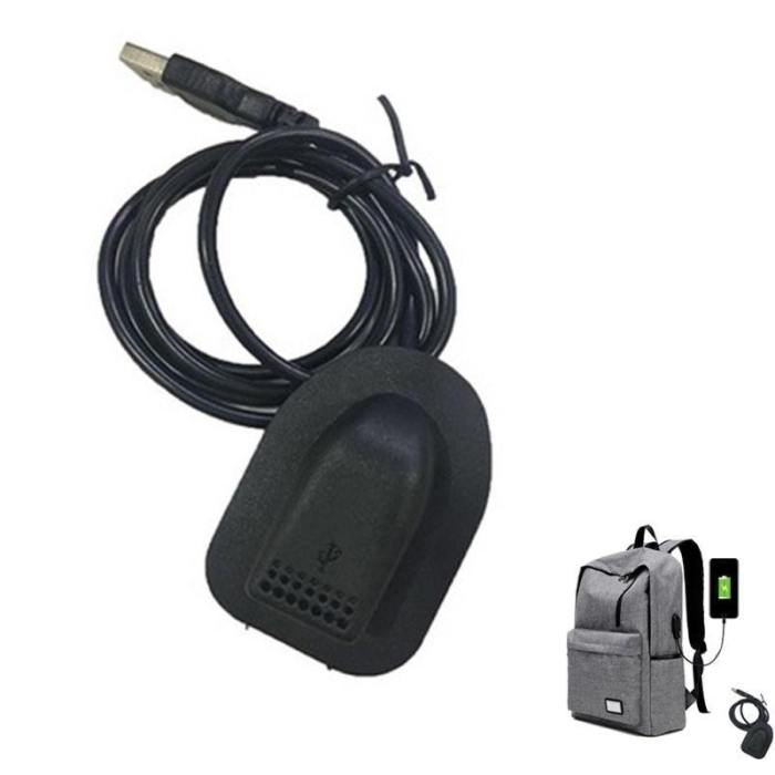 Backpack External USB Charging Interface Adapter Charging Cable (Color: Black)