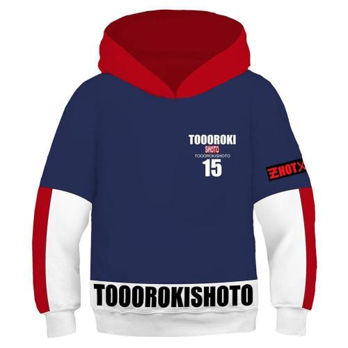 Kids My Hero Academia Hoodie Shoto Todoroki Hooded Pullover Sweatshirt Cosplay Costume