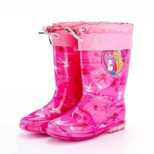 Princess Frozen Children Plus Velvet Thick Warm Rain Boots Rubber Shoes Cartoon Pvc Girls Water Shoes