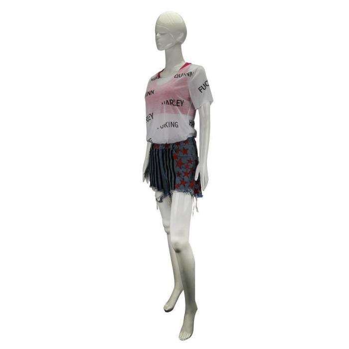 Birds Of Prey Harley Quinn Suicide Squad Cosplay Costumes Vest Short Pants T-Shirt Woman Halloween Costume Party Prop