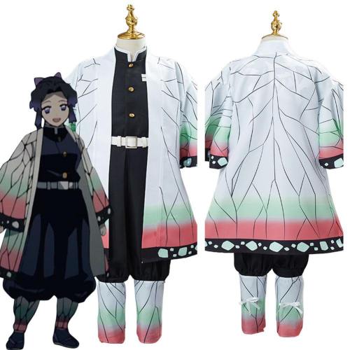 Demon Slayer Kochou Shinobu Uniform Outfit Halloween Carnival Suit Cosplay Costume For Kids Children