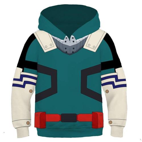 Kids My Hero Academia Hoodie Izuku Midoriya Cosplay Hooded Pullover Sweatshirt Cosplay Costume