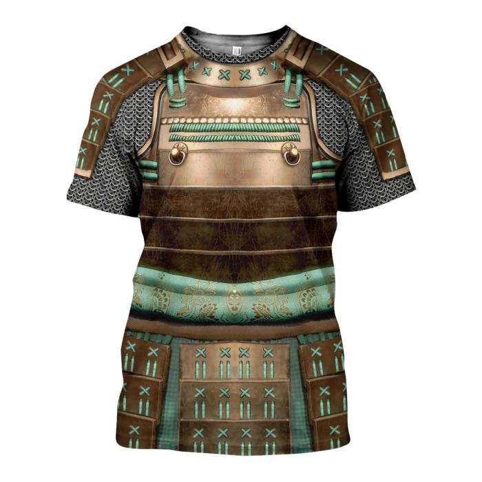 Samurai Armor Harajuku Short Sleeve Shirt Street Casual T-Shirt Tops
