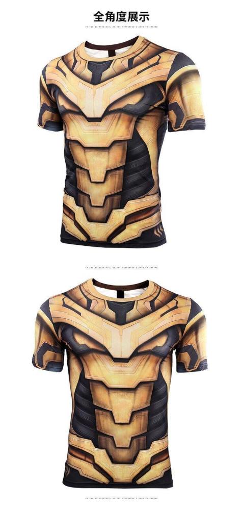 Thanos 3D Printed T Shirts Men Avengers 4 Endgame Compression Shirt  Summer Cosplay Costume Tights Short Sleeve Tops Male