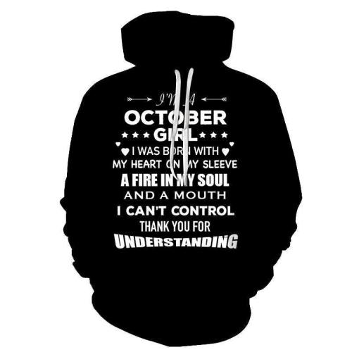 October Born Girl 3D - Sweatshirt, Hoodie, Pullover