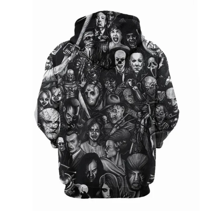 3D Printed Sweatshirt Halloween Horror Movie Long Sleeve Streetwear Hoodies