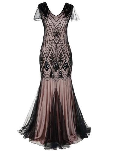 Sequined Chiffon Dress