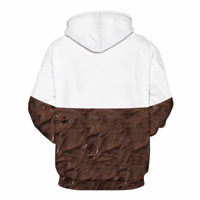 Mens Hoodies 3D Printed Nutella Printing Hooded