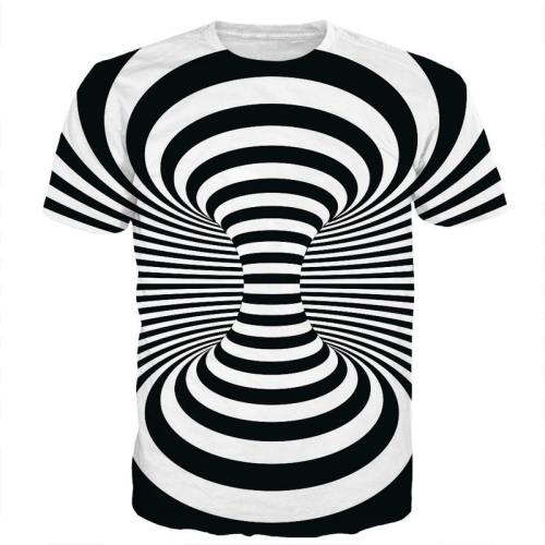 Black & White Hypnotic 3D T-Shirt V3