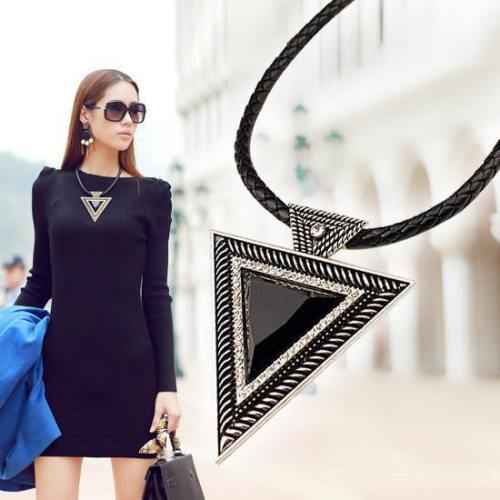 Go Dark And Go All Out Triangular Necklace