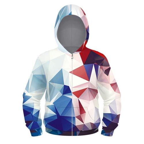 Kids Full-Zip Hoodie 3D Print Graphic Pullover Sweatshirts