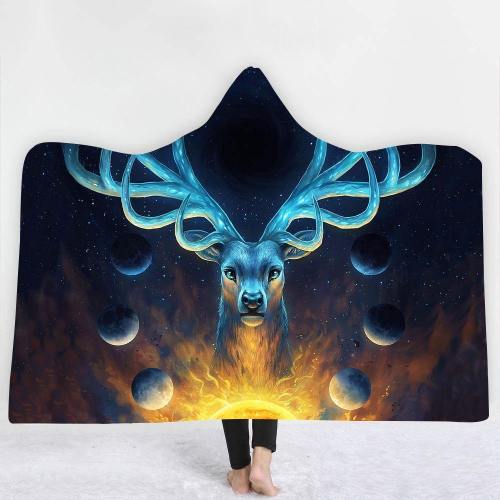 Limited Design: Gentle Heart Spiritual Deer Hooded Blanket