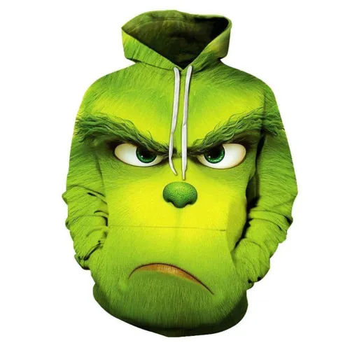 Teen Hoodie How The Grinch Stole Christmas Grinch Green Pullover Sweatshirt Adult