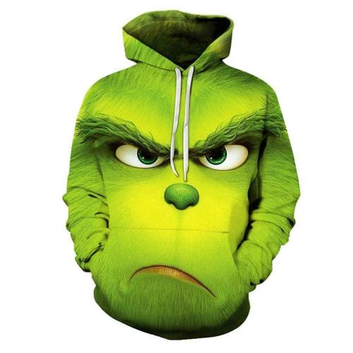 Teen Hoodie How The Grinch Stole Christmas Grinch Green Pullover Sweatshirt Adult