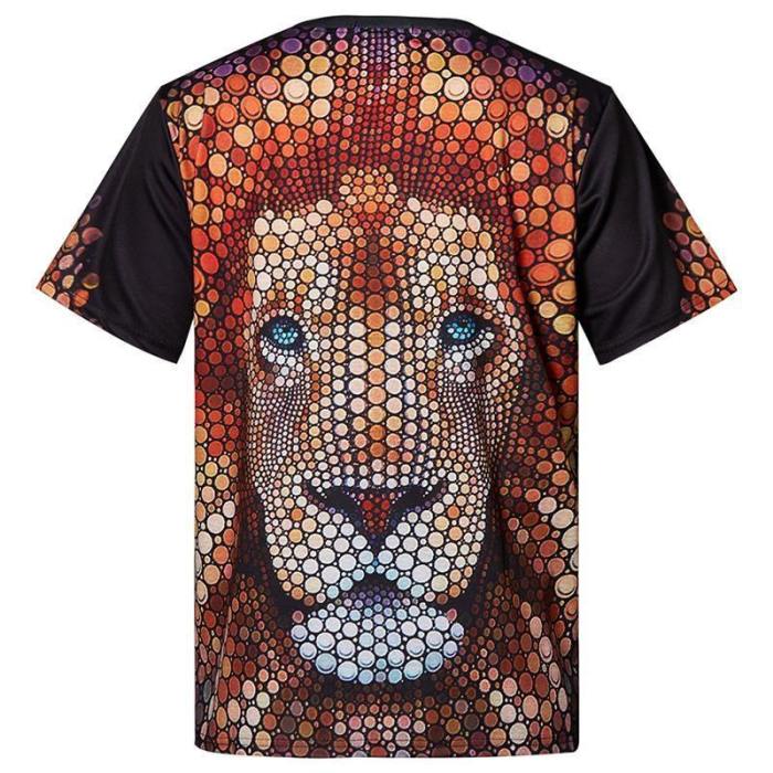 Mens T Shirt Lion Printing Pattern Tee