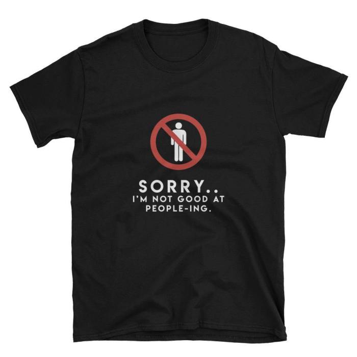  Not Good At People-Ing  Short-Sleeve Unisex T-Shirt (Black/Navy)