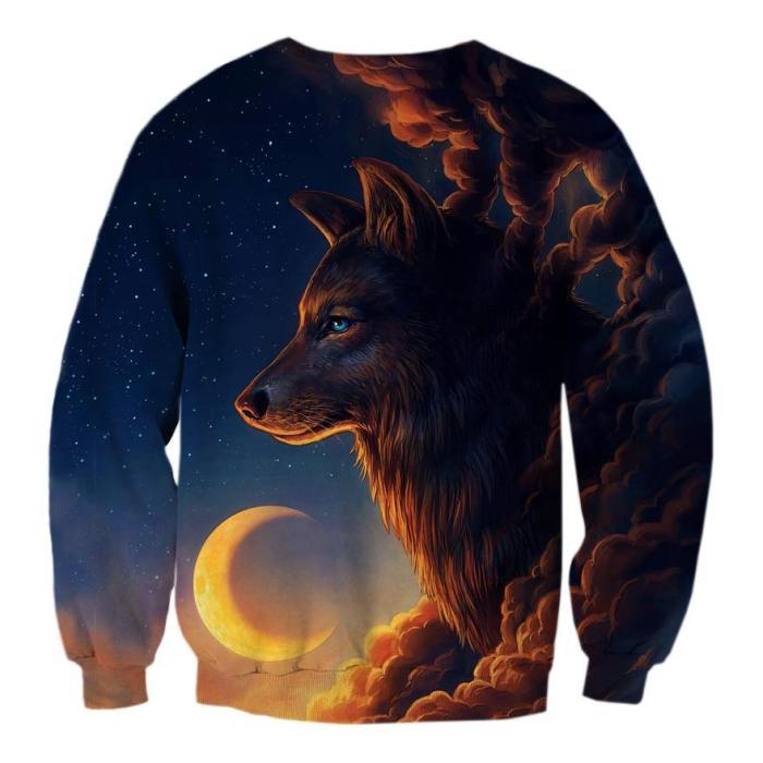 Midnight Moon Wolf Sweatshirt/Hoodie