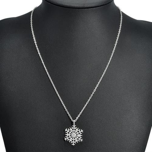 Stylish Silver Plated Snowflake Pendent Necklace