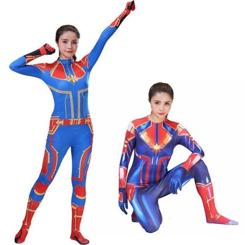 Captain Marvel Women Costume Jumpsuit Halloween Cosplay