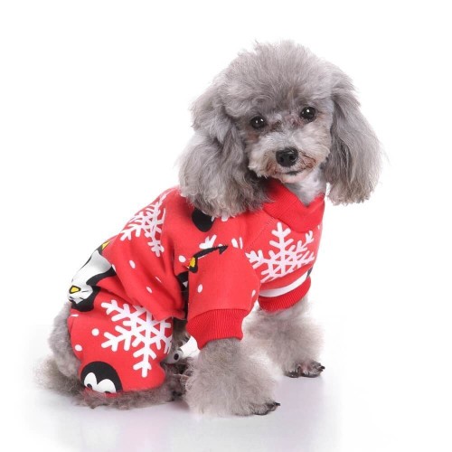 Christmas Snowflake Penguin Pattern Pet Costume