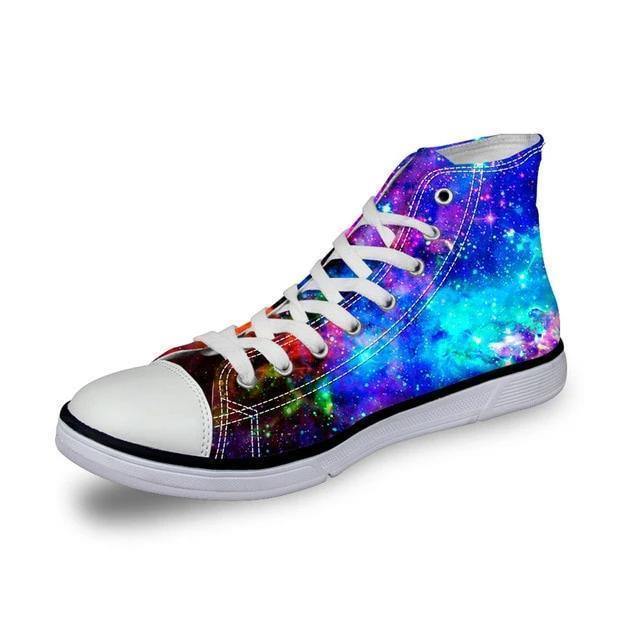 Galaxy Space Star Printed High Top Mens Shoes