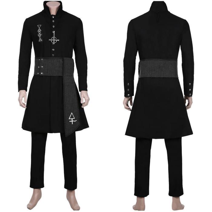 Ghost B.C. Nameless Ghoul Black Coat Props Halloween Full Set Cosplay Costume