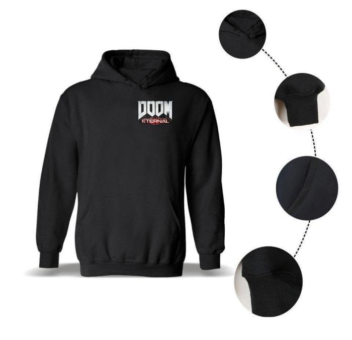 Doom Autumn Winter Black Hoodie Sweatshirts Unisex Hooded Tops