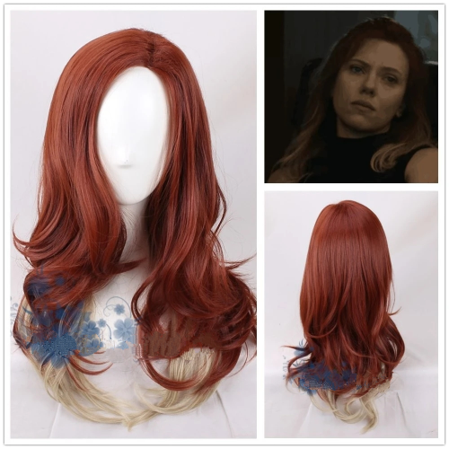 Black Widow Adult Dark Red Gradient Synthetic Hair Body Wave Wig