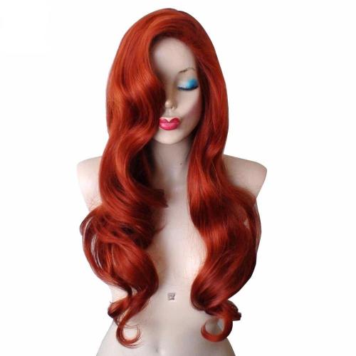 Long Wavy Synthetic Rabbit Cosplay Wigs Red Queen Wig For Halloween