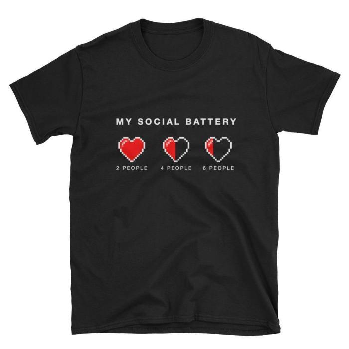  My Social Battery  Short-Sleeve Unisex T-Shirt (Black/Navy)