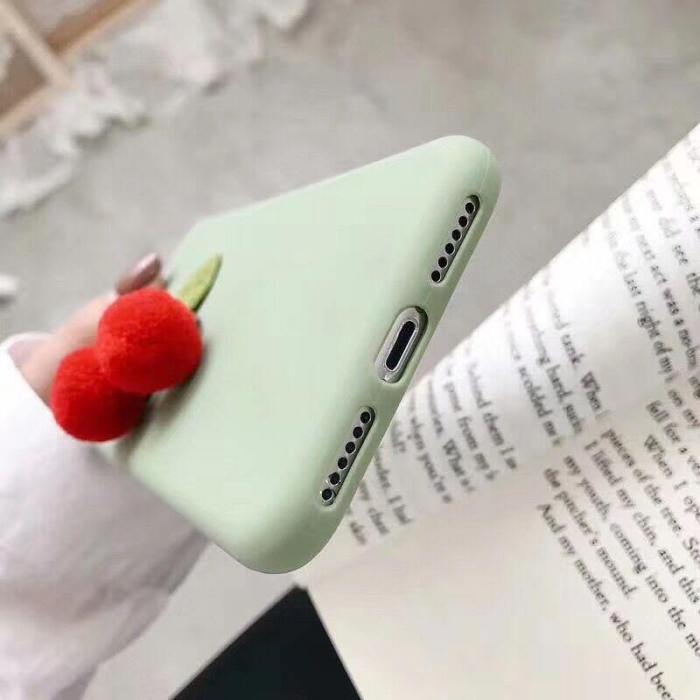 Cute 3D Fuzzy Cherry Phone Case