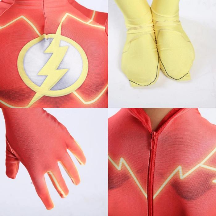 The Flash Man Shazam Captain America Jumpsuit Cosplay Costume For Kids