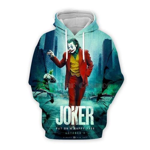 Plstar Cosmos  Dc Haha Joker 3D Hoodies Hooded Sweatshirt Shirt Autumn Winter Long Sleeve Harajuku Halloween Streetwear-2