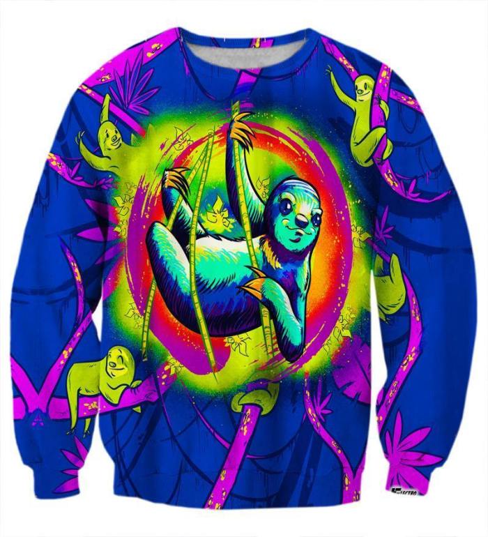 Colorful Psychedelic Sloth Sweatshirt/Hoodie