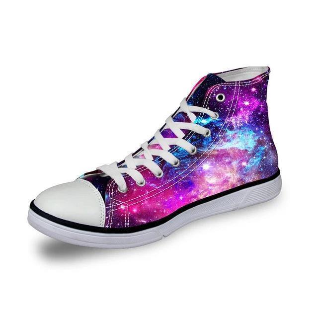 Galaxy Space Star Printed High Top Mens Shoes