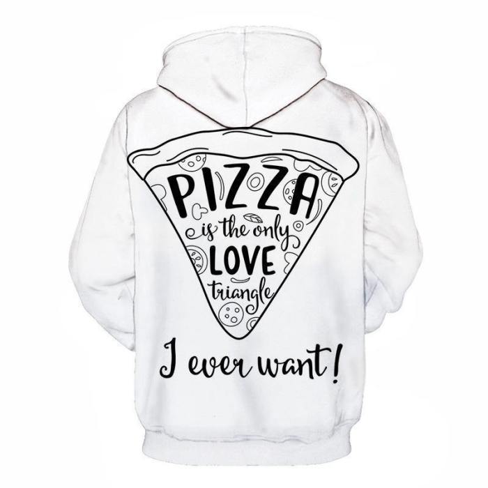 Love Triangle Pizza 3D Hoodie Sweatshirt Pullover