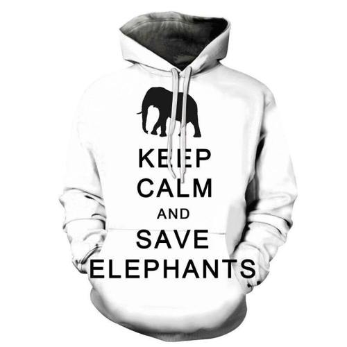 Keep Calm And Save Elephants 3D - Sweatshirt, Hoodie, Pullover