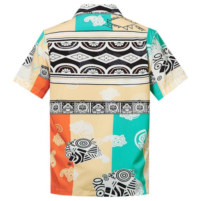 Men'S Hawaiian Shirt Geometric Printing