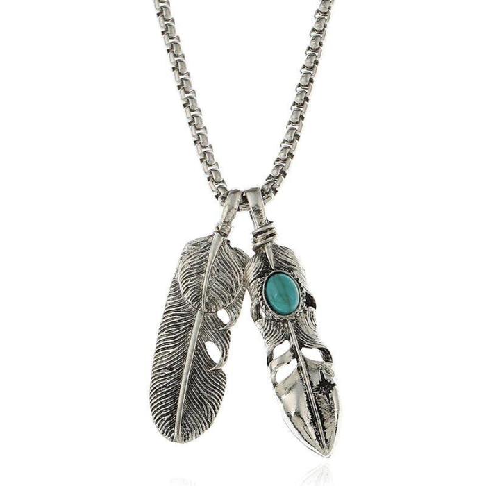 Vintage Eagle Claw Feather Necklace