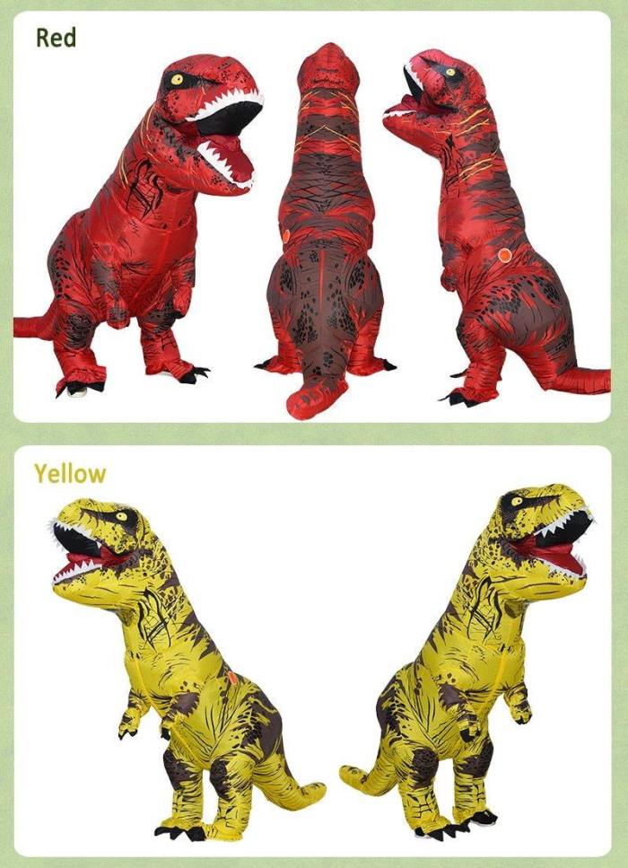 T-Rex Costumes Dinosaur Fancy Dress Adult Kid Men Women Blowup Halloween Jurassic World T Rex Cosplay Outfits