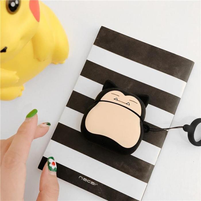 Sleeping Snorlax Apple Airpods Protective Case Cover With Matching Key Ring