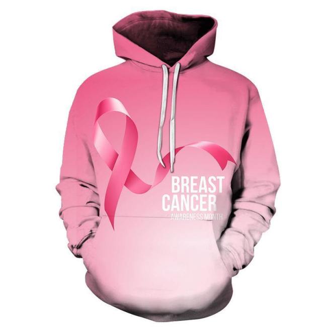 Breast Cancer Ombre Pink 3D - Sweatshirt, Hoodie, Pullover