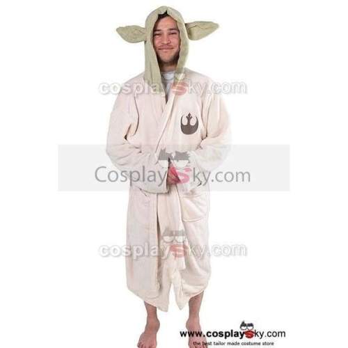 Star Wars Yoda Jedi Ears Fleece Bathrobe Hooded Robe Costume Adult Size