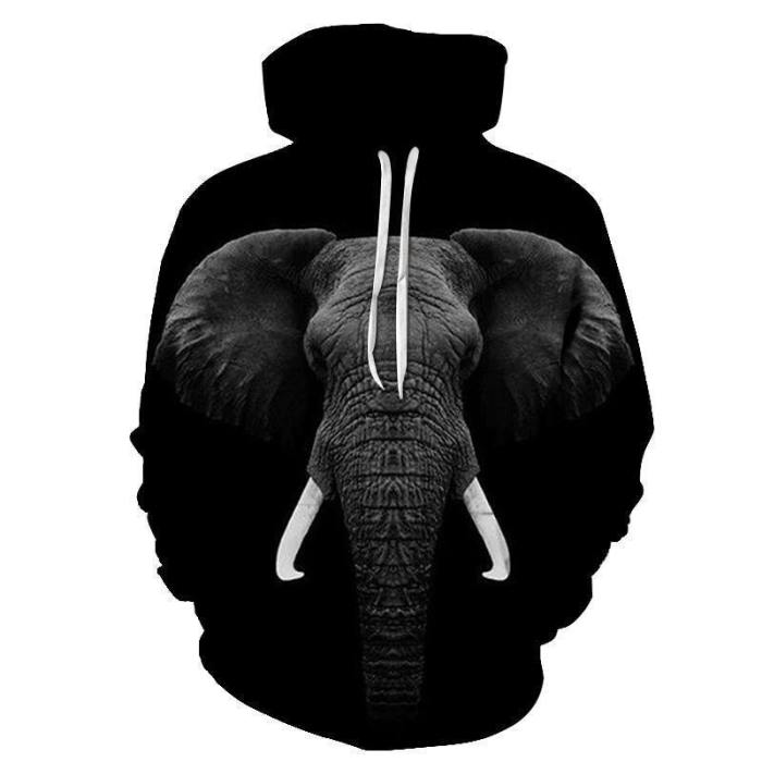 Regal Elephant Face 3D - Sweatshirt, Hoodie, Pullover