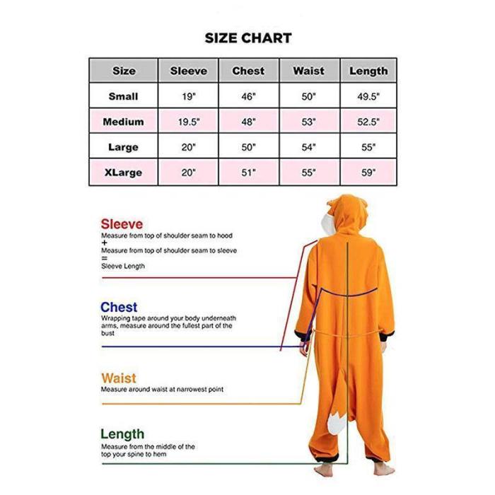 Fox Animal Costume For Teen Halloween Cosplay Onesie Pajamas For Women