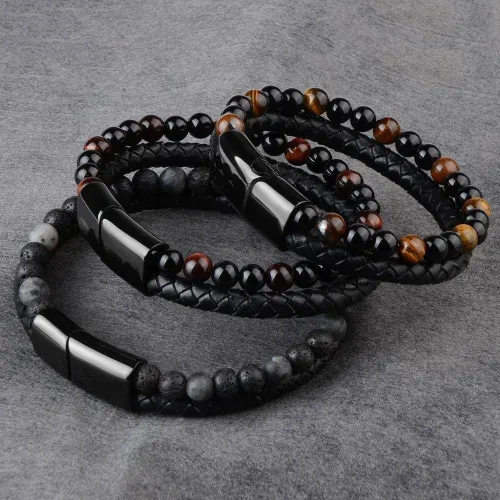 Layered Tiger Eye Beads Bracelet