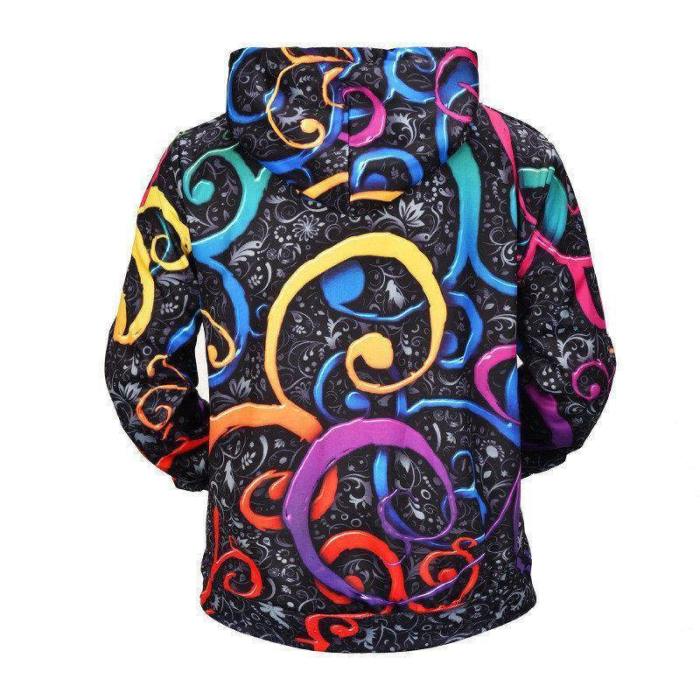 Graffiti Pattern Hoodie 3D Pullover Sweatshirt