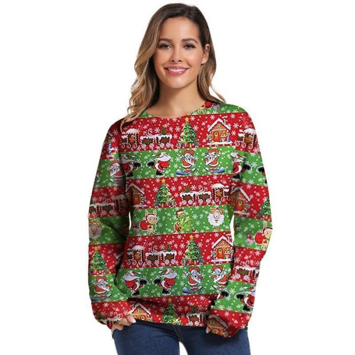 Mens Pullover Sweatshirt 3D Printed Merry Christmas Snowflake Long Sleeve Shirts