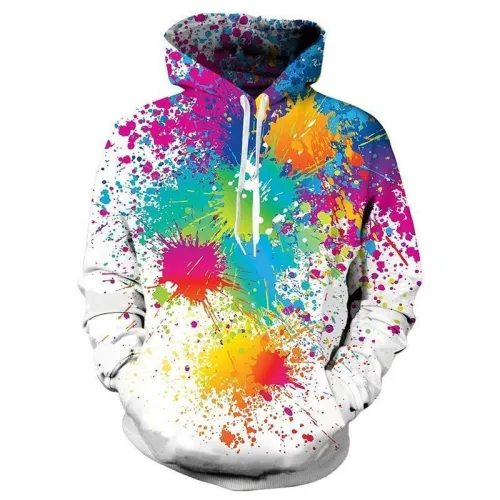Mens Hoodies 3D Printing Paint Printed Winter Hoodies Tracksuits
